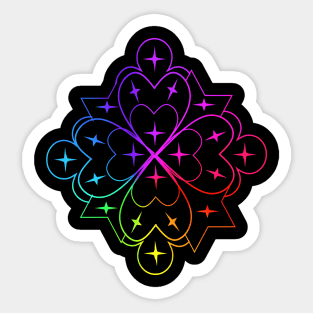 Single heart rainbow mandala Sticker